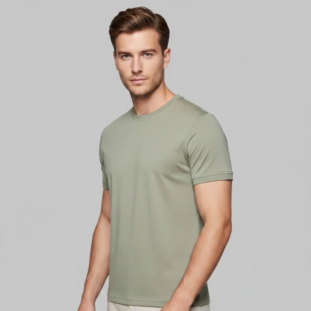 Camiseta León | Algodón Mercerizado Hombre Gris Pardo