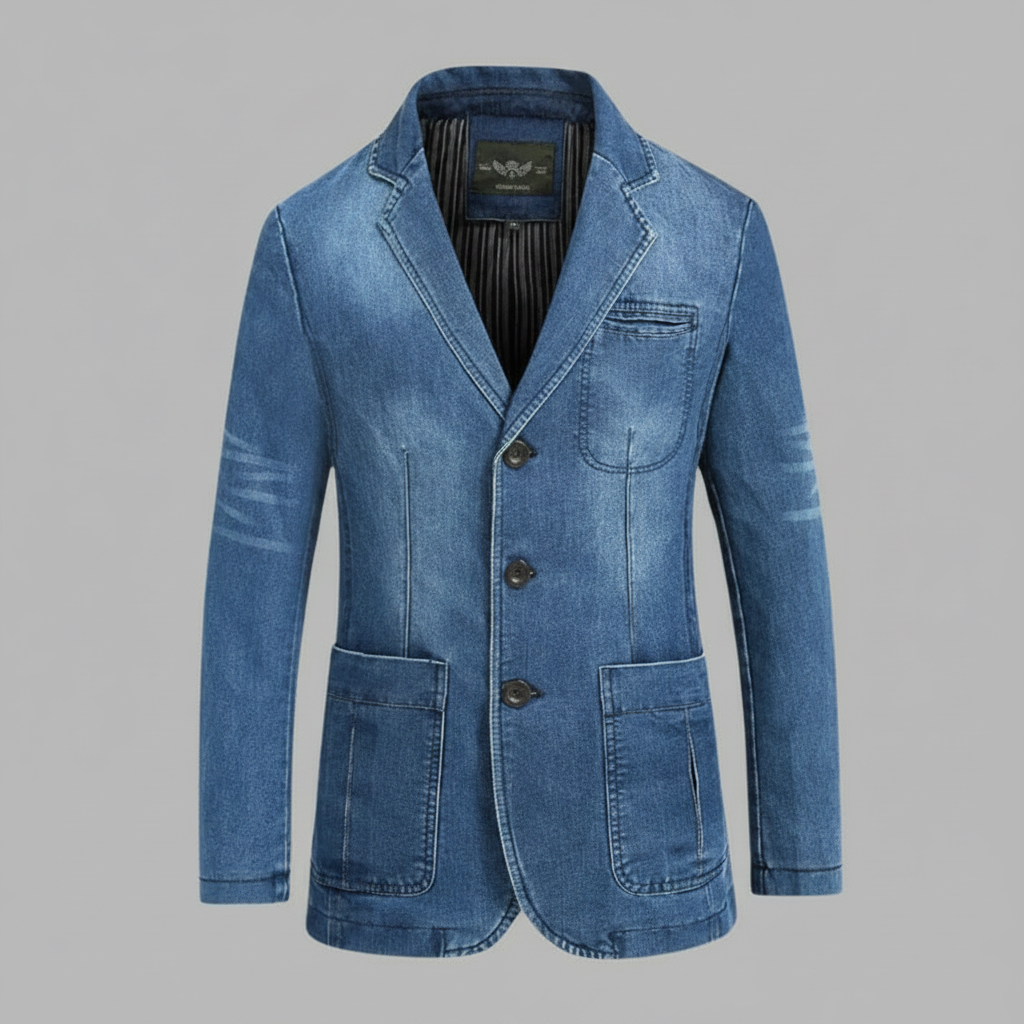 Blazer Vaquero Entallado para Hombre | Estilo Casual Sofisticado