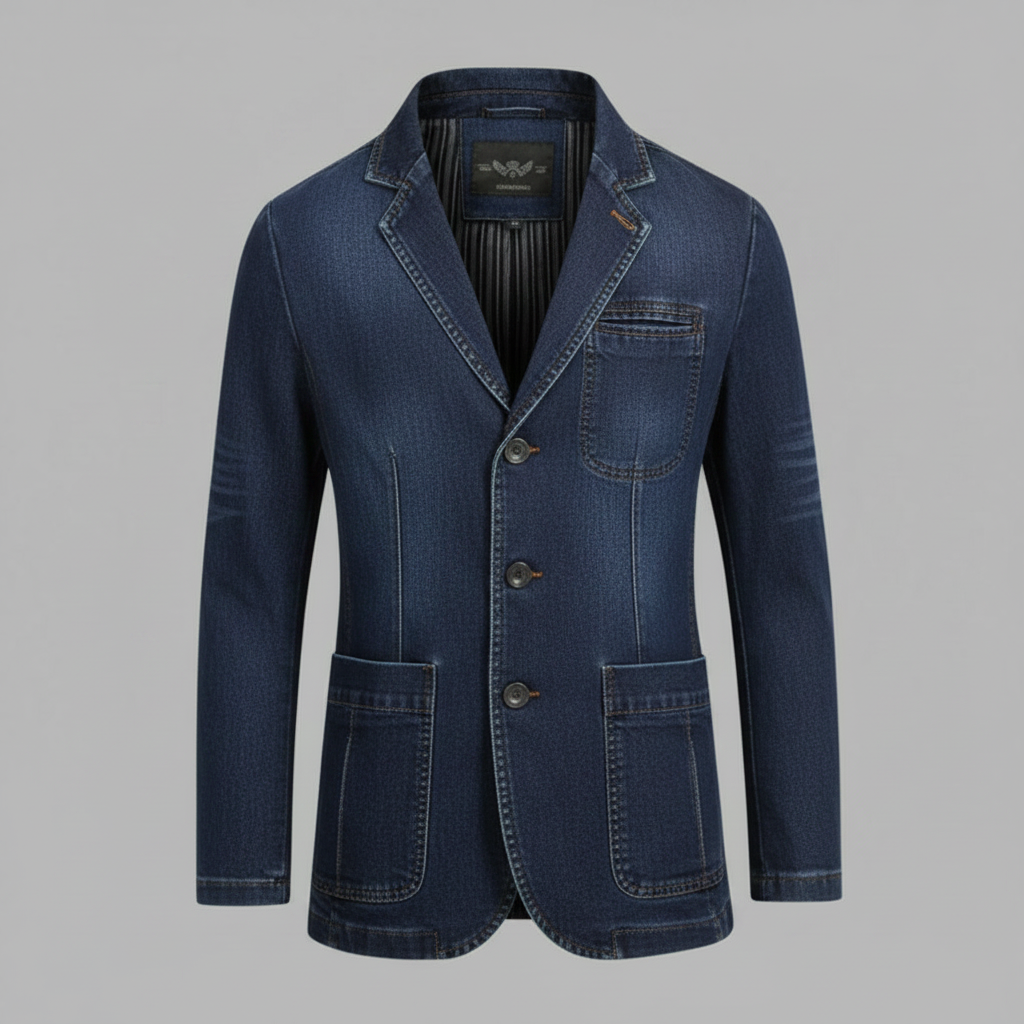 Blazer Vaquero Entallado para Hombre | Estilo Casual Sofisticado