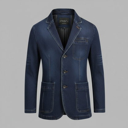 Blazer Vaquero Entallado para Hombre | Estilo Casual Sofisticado