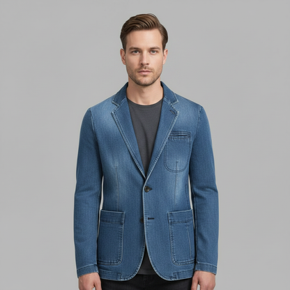 Blazer Vaquero Entallado para Hombre | Estilo Casual Sofisticado