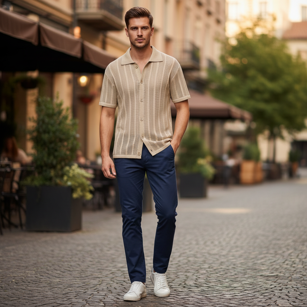 Camisa Negra Hombre | Manga Corta Clásica Casual