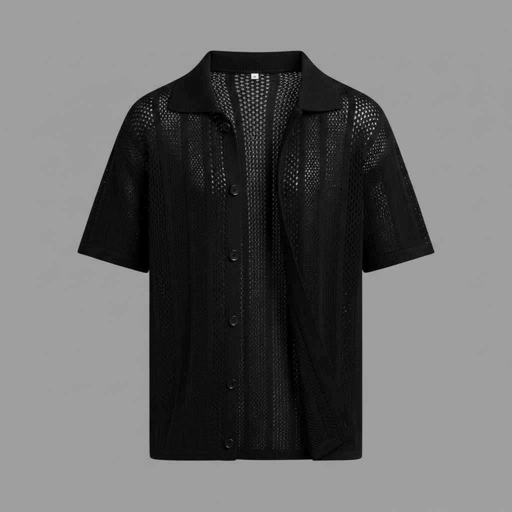 Camisa Negra Hombre | Manga Corta Clásica Casual