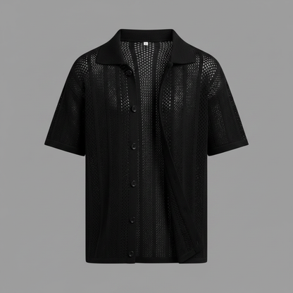 Camisa Negra Hombre | Manga Corta Clásica Casual