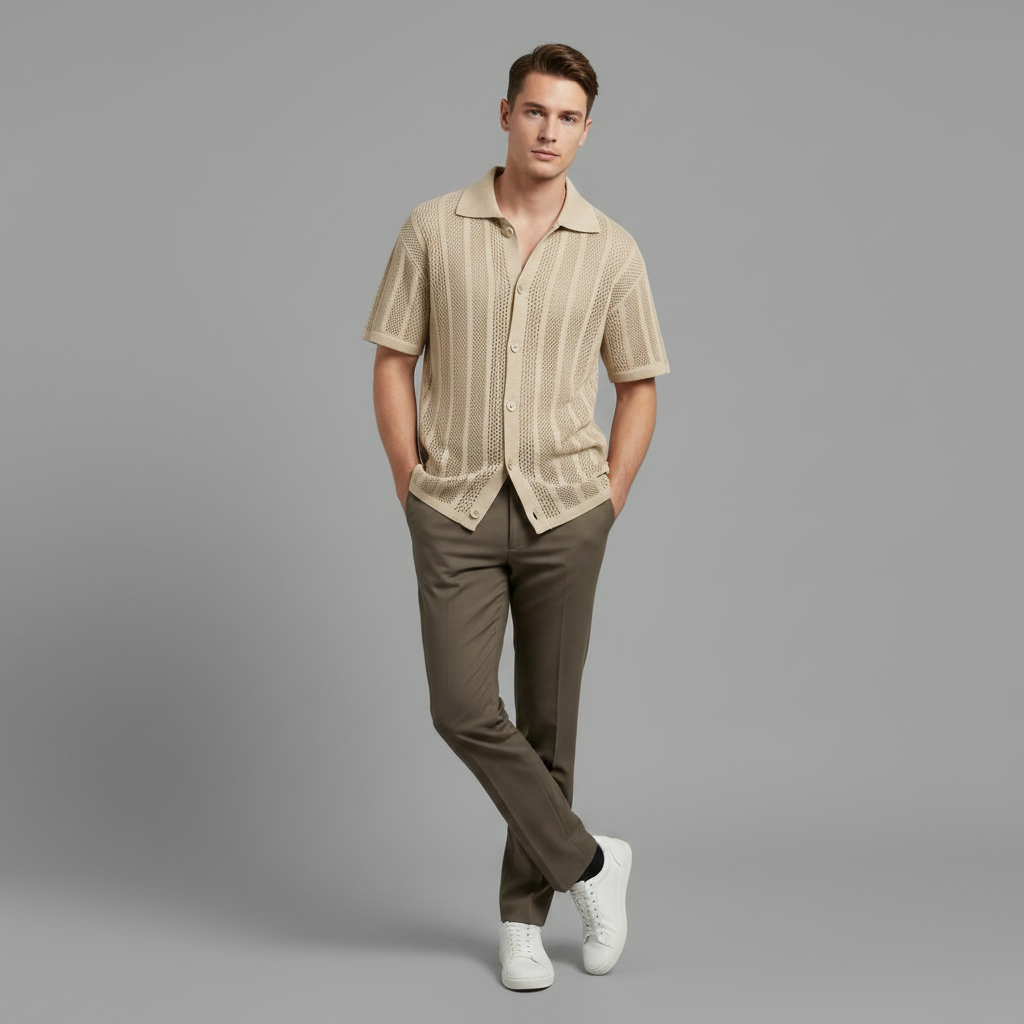 Camisa Negra Hombre | Manga Corta Clásica Casual