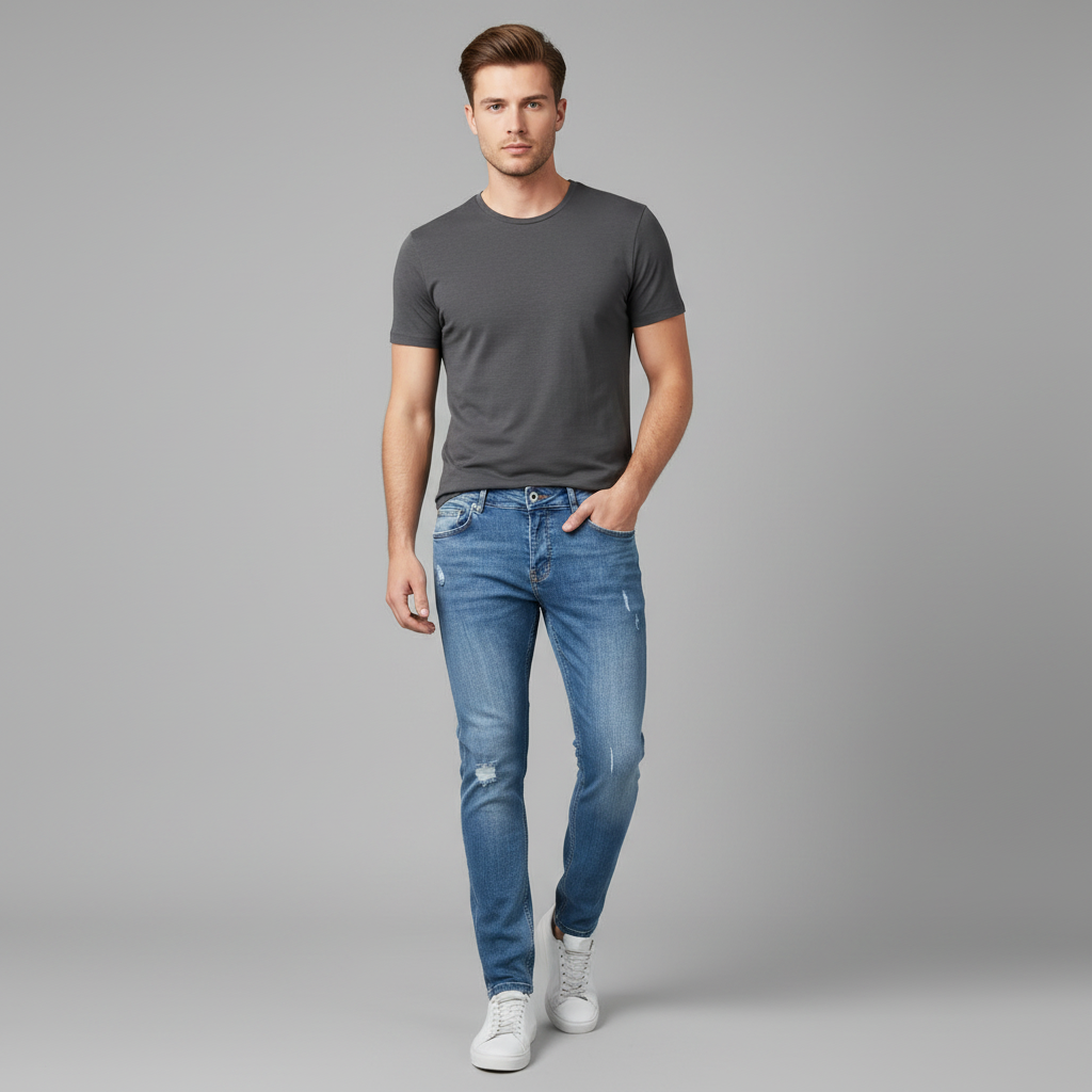 Liam | Vaqueros ajustados para hombre con diseño rasgado