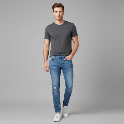 Liam | Vaqueros ajustados para hombre con diseño rasgado