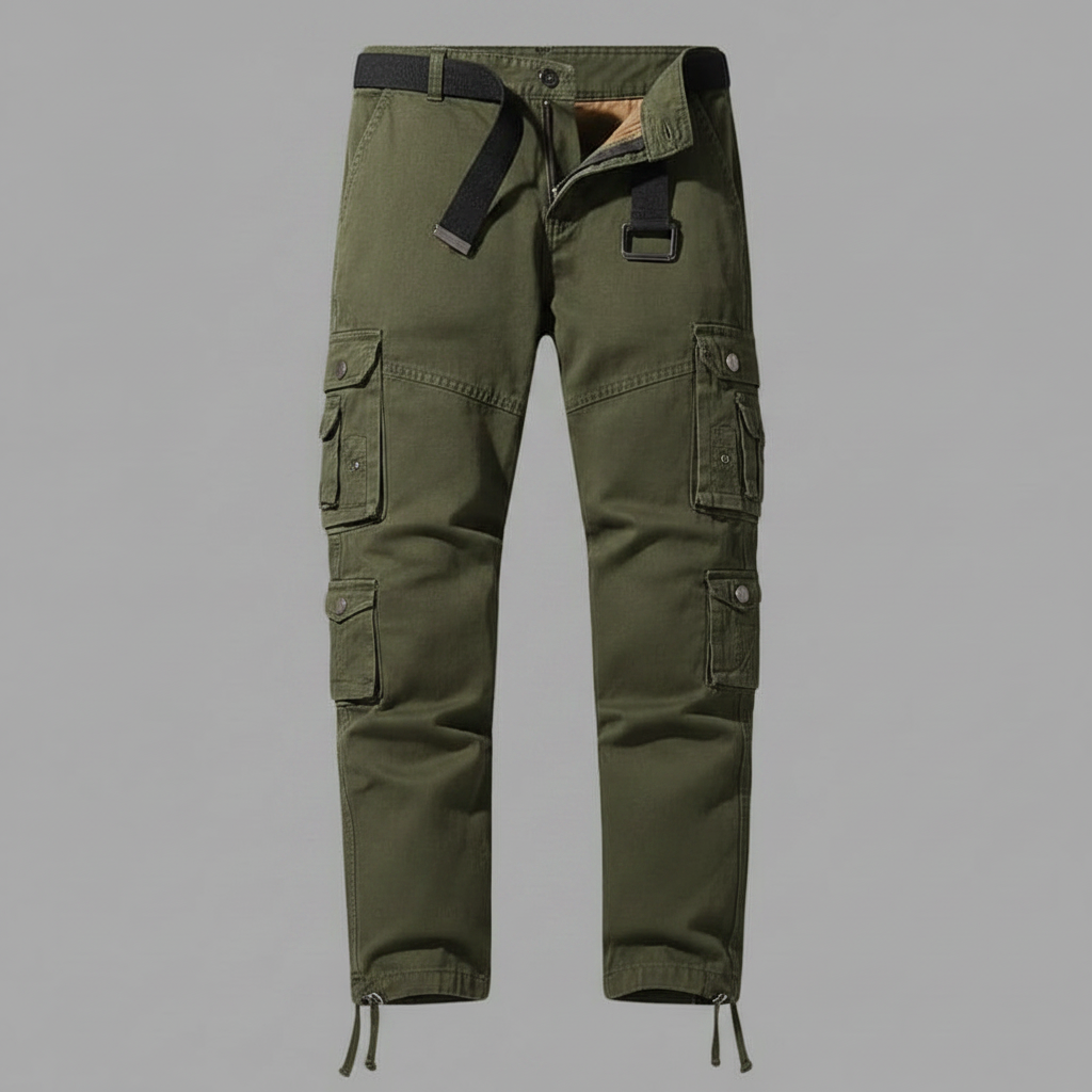Pantalones Cargo Hombre Corte Relajado con Puños Ajustables | Pantalón Cargo