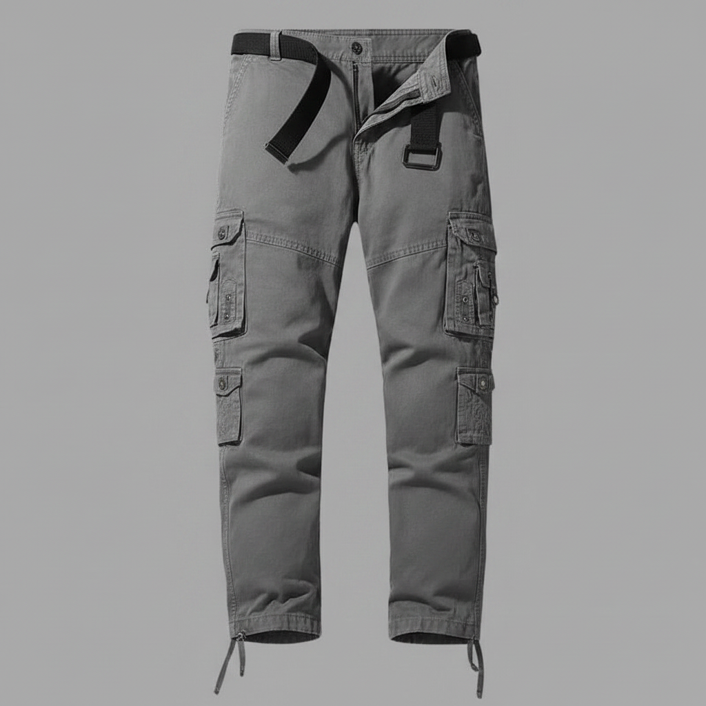 Pantalones Cargo Hombre Corte Relajado con Puños Ajustables | Pantalón Cargo