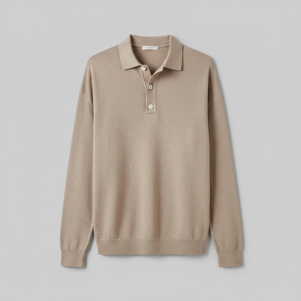 Polo Clásico de Manga Larga para Hombre | Camisas Hombre Elegantes