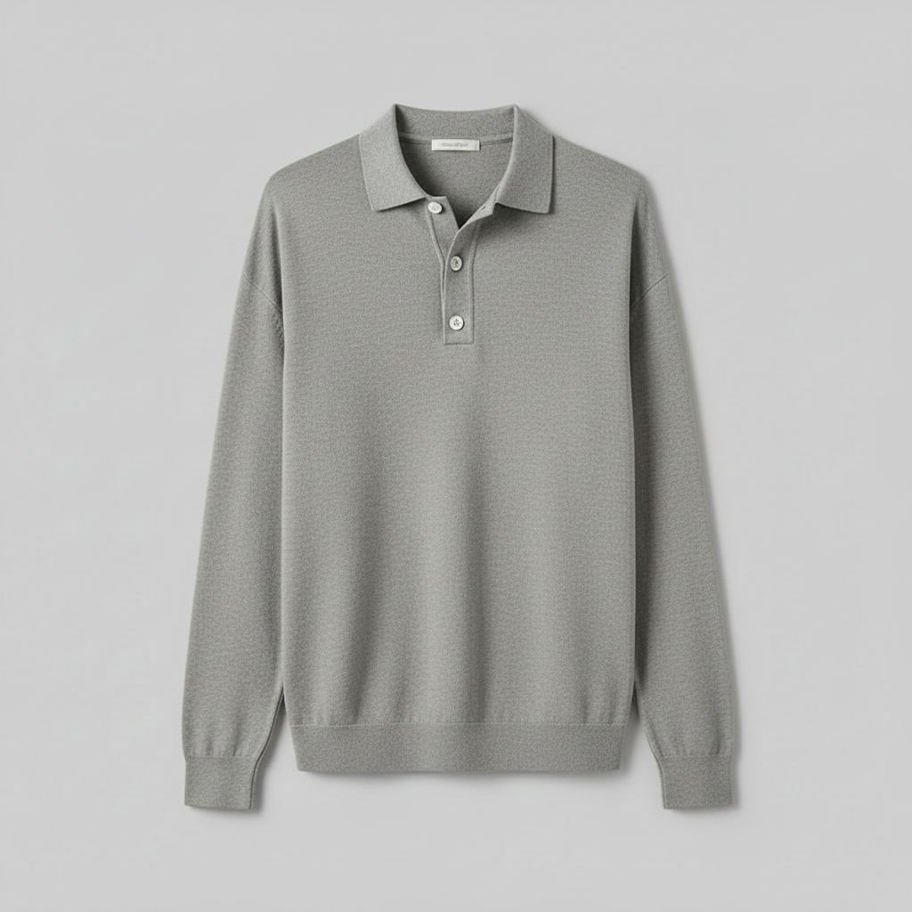 Polo Clásico de Manga Larga para Hombre | Camisas Hombre Elegantes