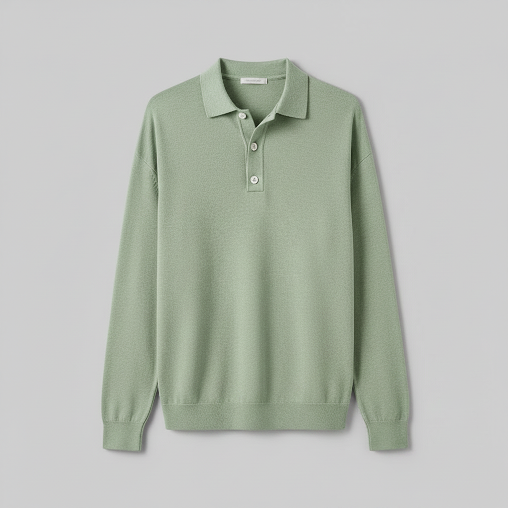 Polo Clásico de Manga Larga para Hombre | Camisas Hombre Elegantes