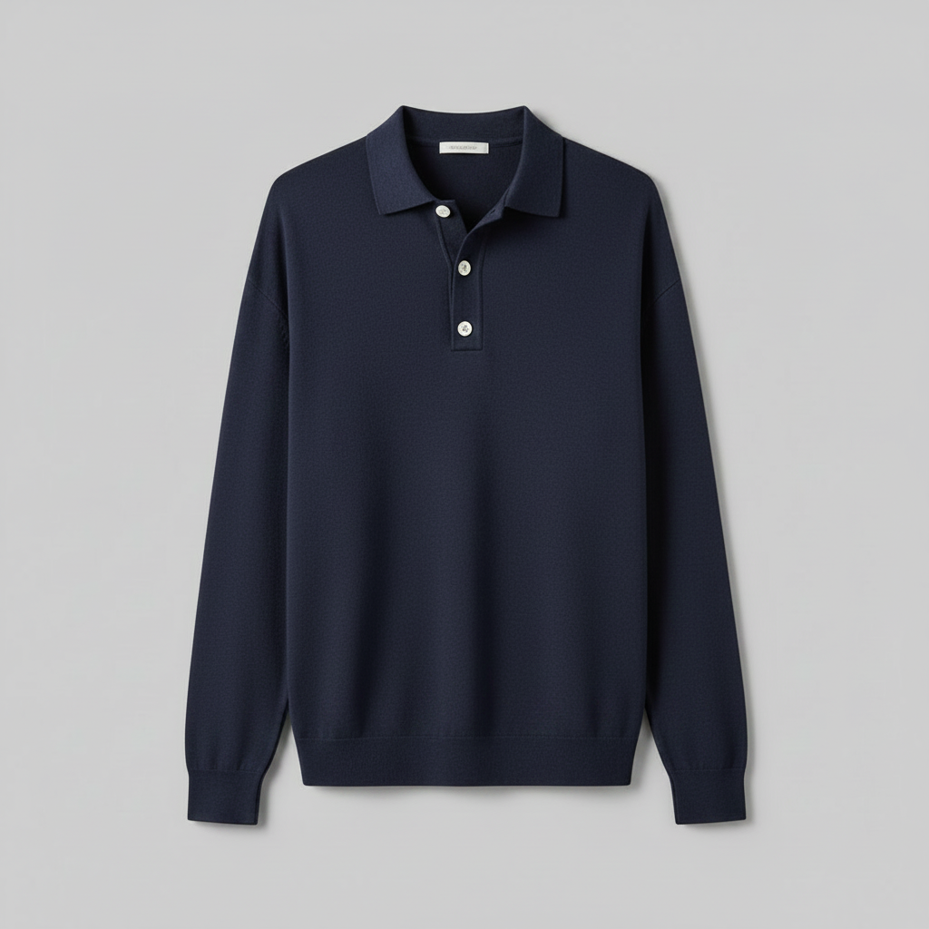 Polo Clásico de Manga Larga para Hombre | Camisas Hombre Elegantes