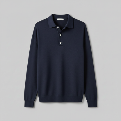 Polo Clásico de Manga Larga para Hombre | Camisas Hombre Elegantes