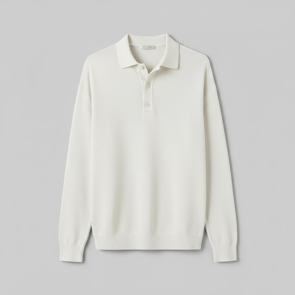 Polo Clásico de Manga Larga para Hombre | Camisas Hombre Elegantes