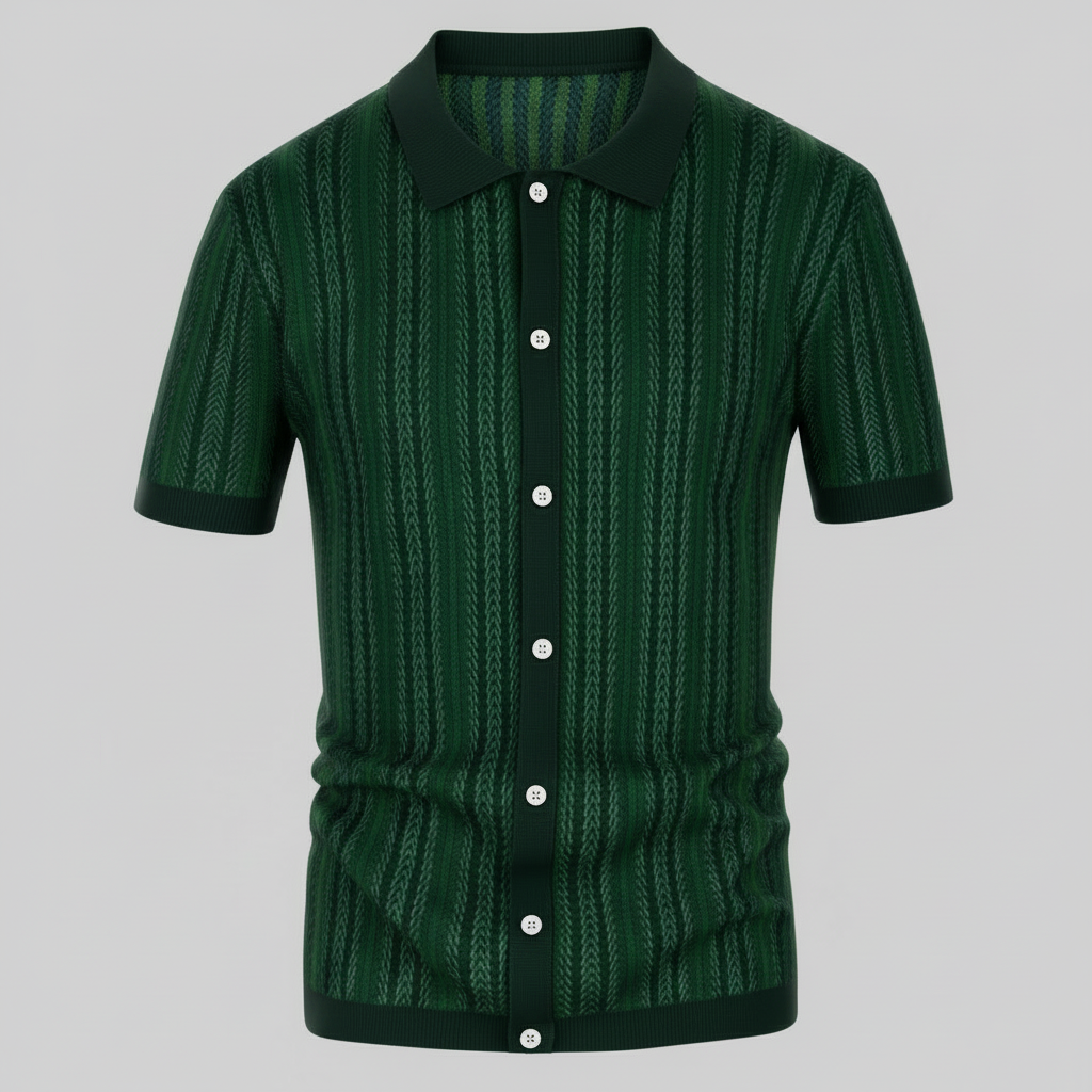 Polo Hombre Chevron Transpirable con Botones | Ropa Casual