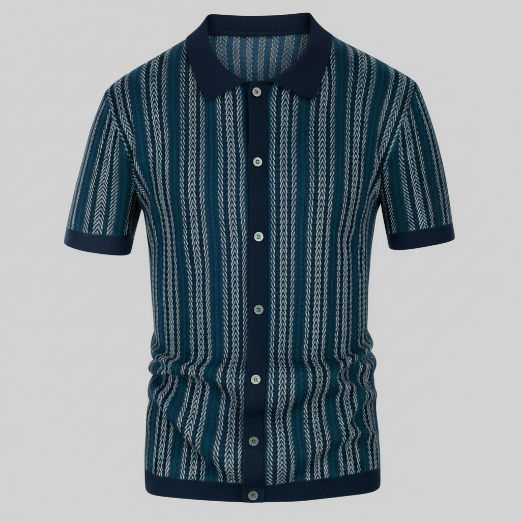 Polo Hombre Chevron Transpirable con Botones | Ropa Casual