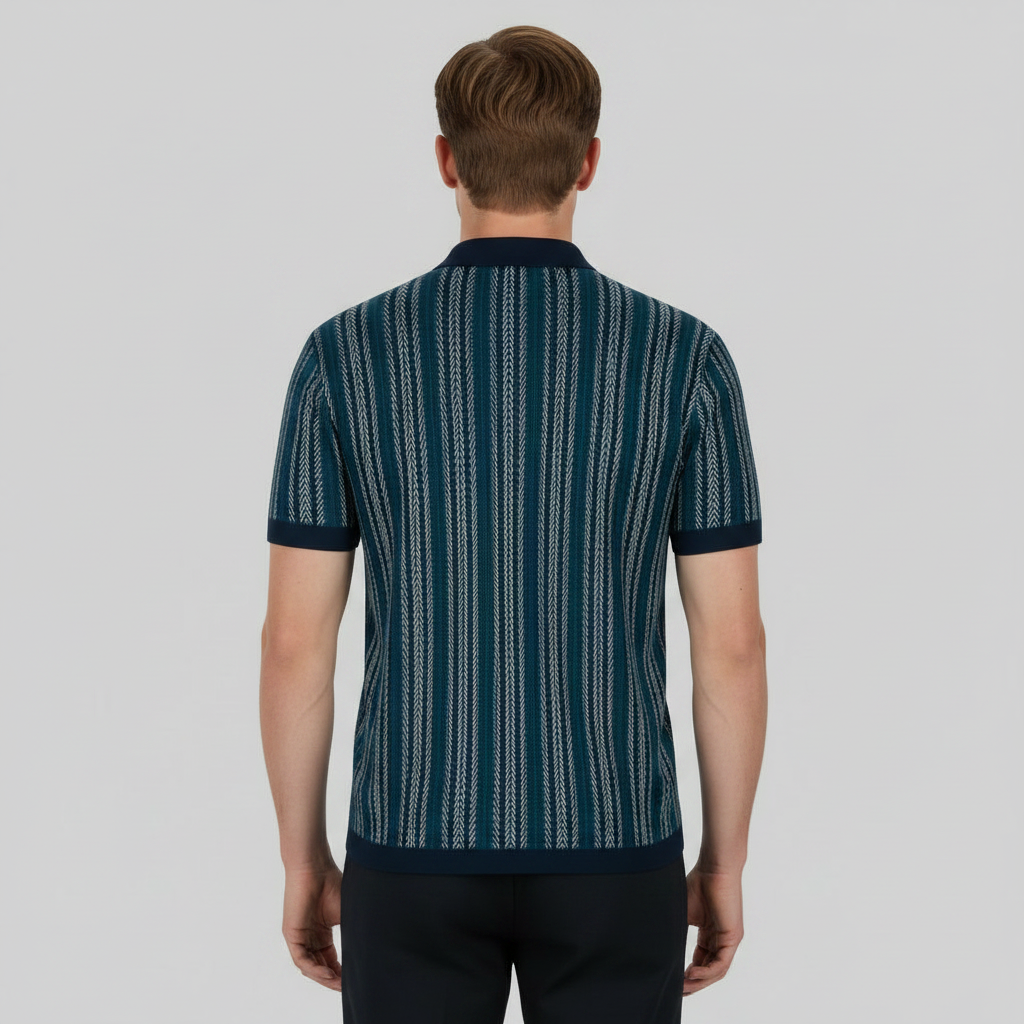 Polo Hombre Chevron Transpirable con Botones | Ropa Casual
