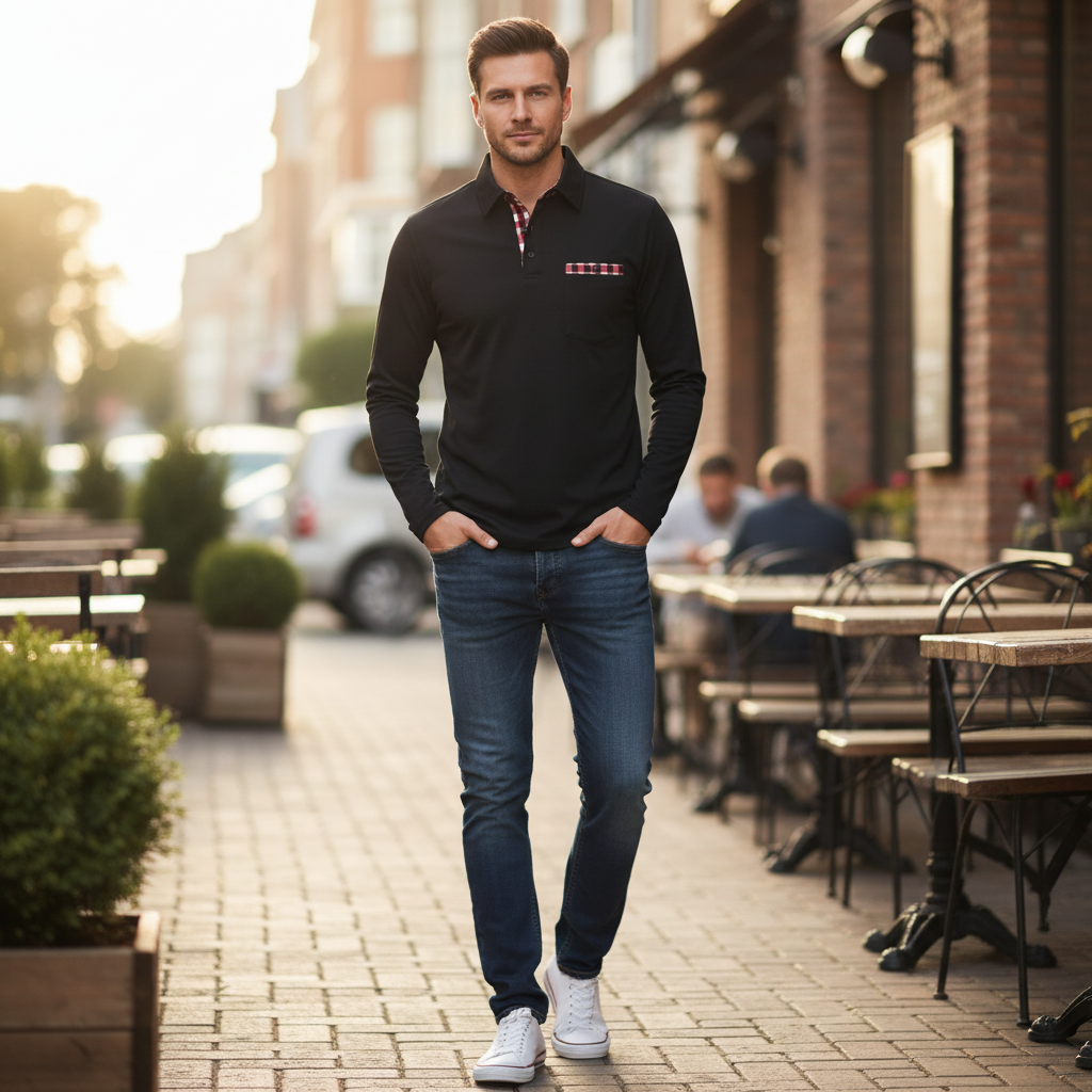 Polo Manga Larga Hombre | Elegancia Clásica y Comodidad