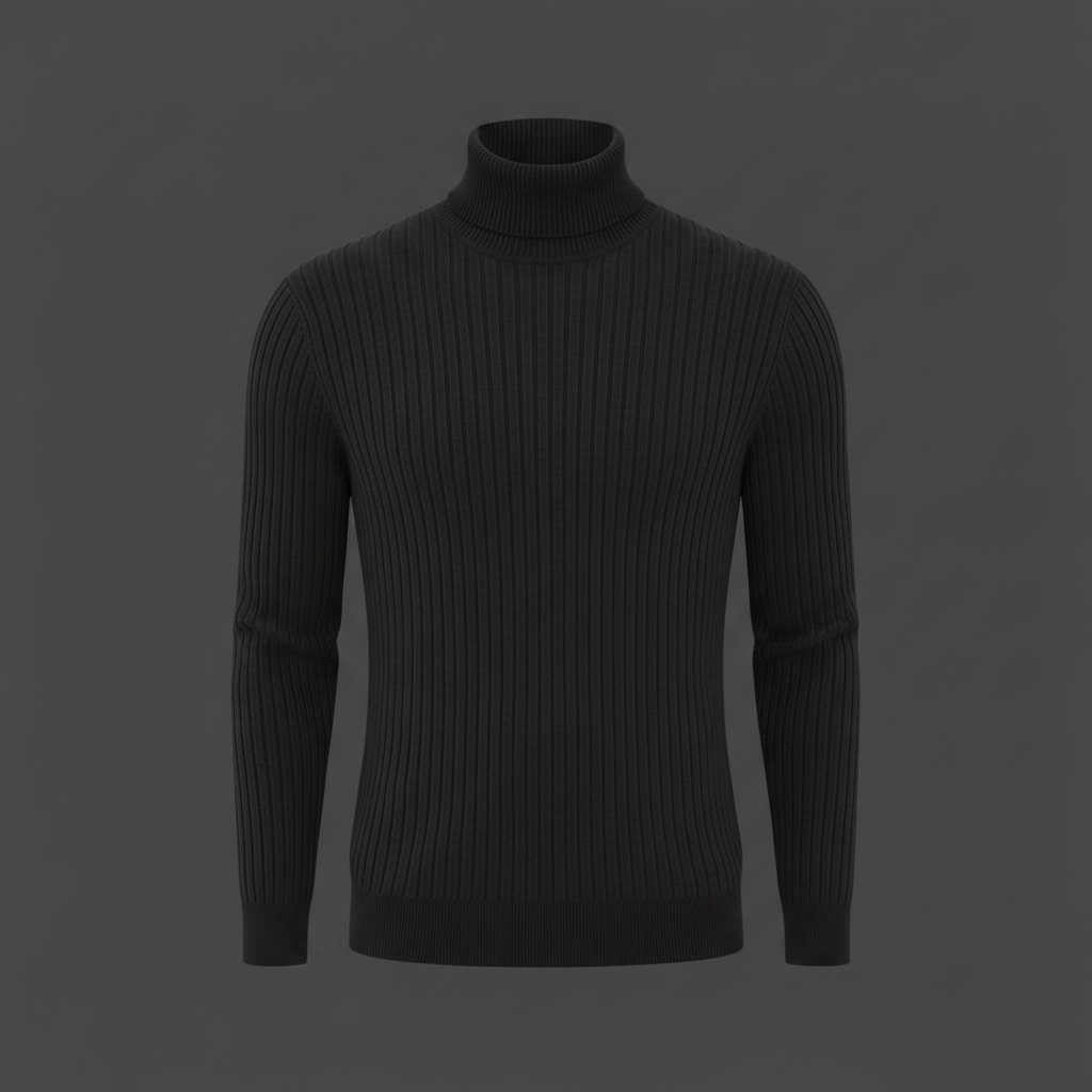 Suéter Acanalado Ajustado para Hombre | Cuello Alto
