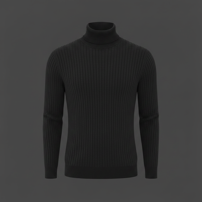 Suéter Acanalado Ajustado para Hombre | Cuello Alto