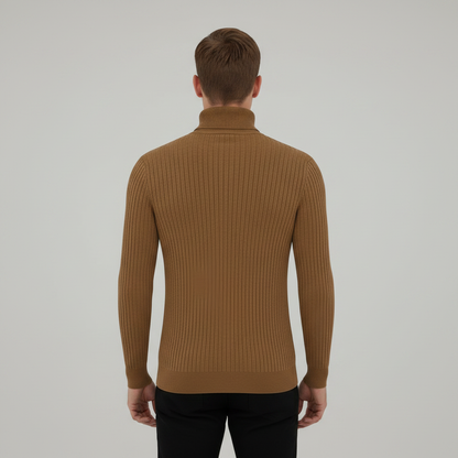 Suéter Acanalado Ajustado para Hombre | Cuello Alto
