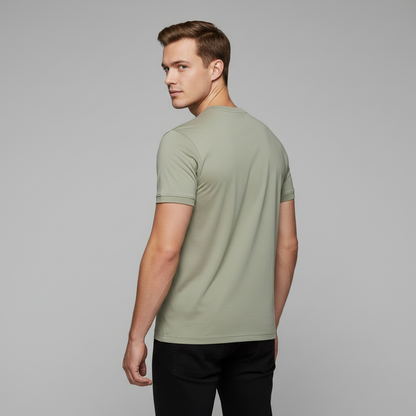 Camiseta León | Algodón Mercerizado Hombre Gris Pardo