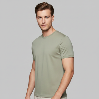 Camiseta León | Algodón Mercerizado Hombre Gris Pardo