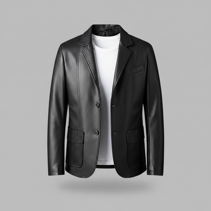 Chaqueta de Cuero PU Clásica para Hombre