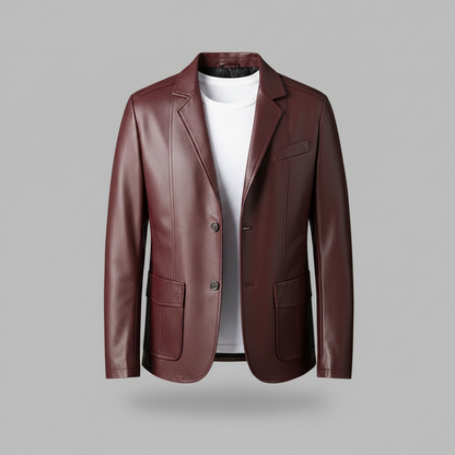 Chaqueta de Cuero PU Clásica para Hombre