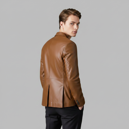 Chaqueta de Cuero PU Clásica para Hombre