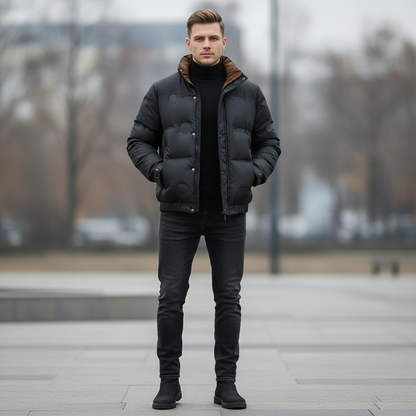 Chaqueta Hombre Casual Moderna Plumón Grueso | Cazadora Hombre