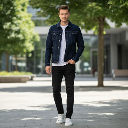 Chaqueta vaquera clásica de corte ajustado para hombre | Chaqueta para hombre