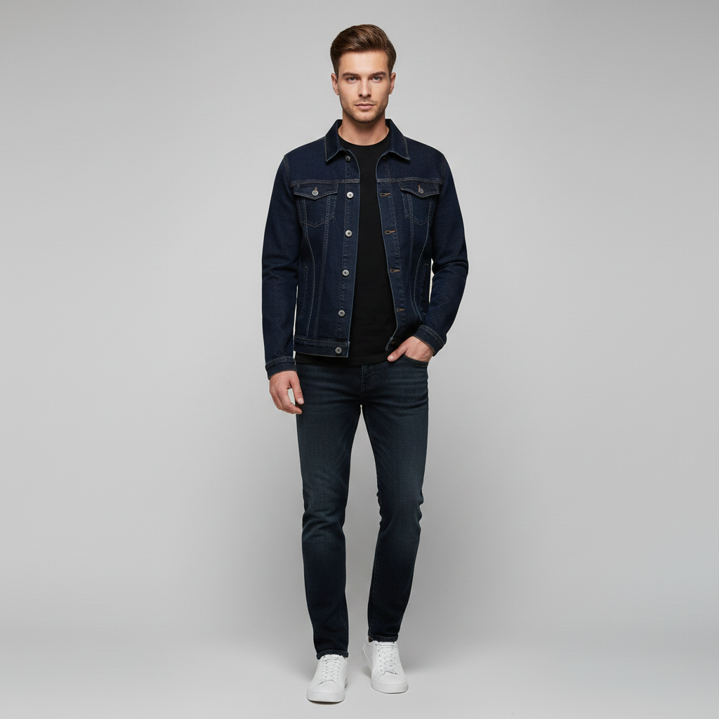 Chaqueta vaquera clásica de corte ajustado para hombre | Chaqueta para hombre