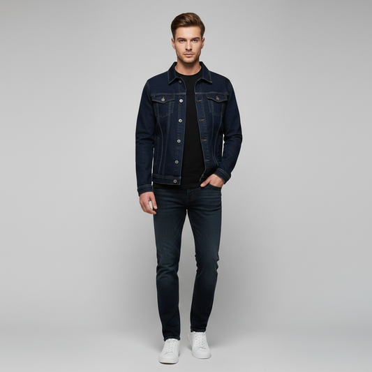 Chaqueta vaquera clásica de corte ajustado para hombre | Chaqueta para hombre
