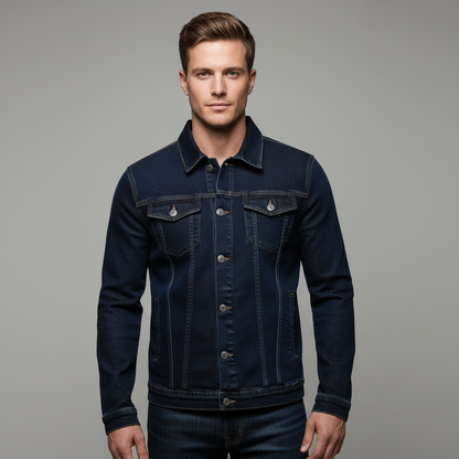 Chaqueta vaquera clásica de corte ajustado para hombre | Chaqueta para hombre